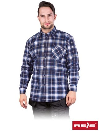 KOSZULA FLANELOWA OCHRONNA - 2XL - GRANATOWO-NIEBIESKI