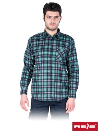 KOSZULA FLANELOWA OCHRONNA - 2XL - ZIELONO-GRANATOWO-BIAŁO-CZERWONY