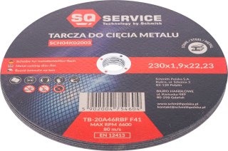 5 sztuk Tarcza do cięcia metalu 230x1,9 SQ za 5 szt