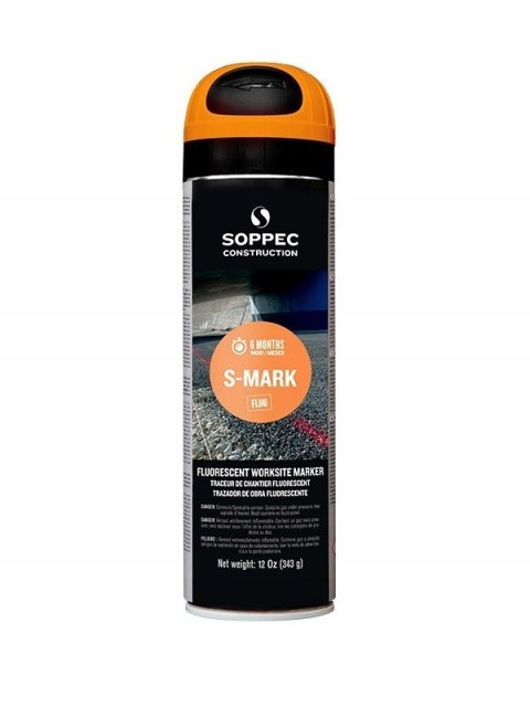 FARBA GEODEZYJNA SPRAY SOPPEC S MARK POMARAŃCZOWA 500 ml