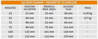 Łącznik ssawny fi 52 za 1 szt (0,5 pary)