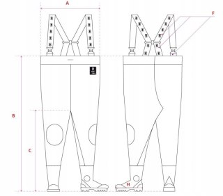 Spodniobuty wodery wędkarskie PROS 43