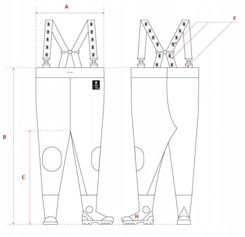 Spodniobuty wodery wędkarskie PROS 43