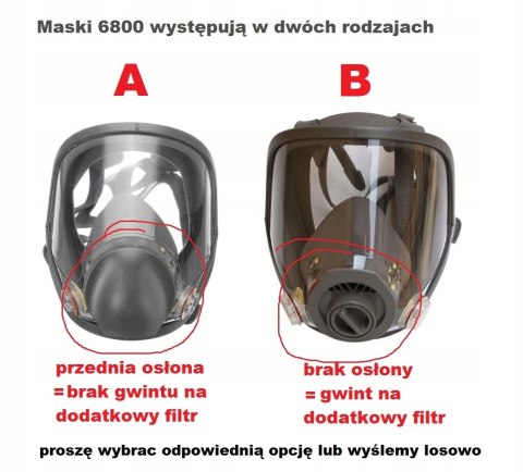 Maska pełnotwarzowa 3M rozmiar średni model 6800 ORYGINAŁ